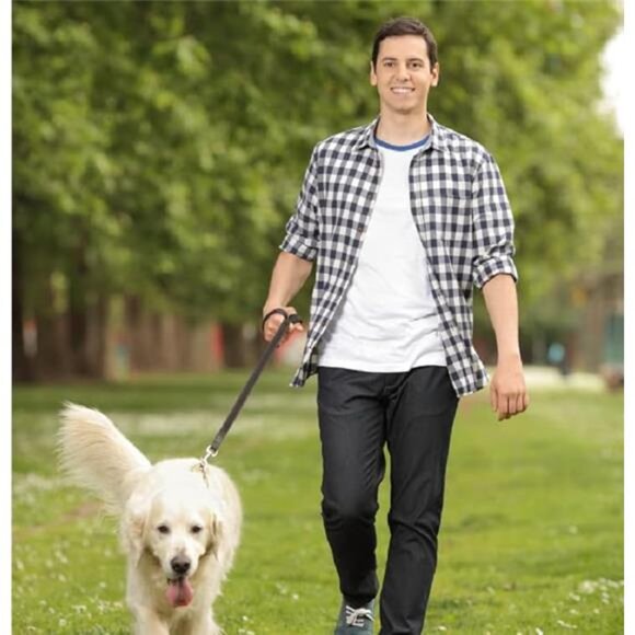 Leather Dog Leash 6ft, Dog Leashes for Large Dogs Heavy Duty, Soft Braided - Picture 6 of 7